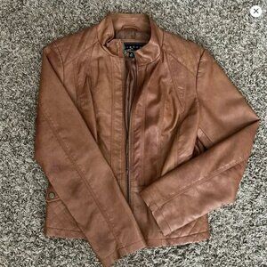 Giacca Ladies Brown Faux Leather Jacket Small